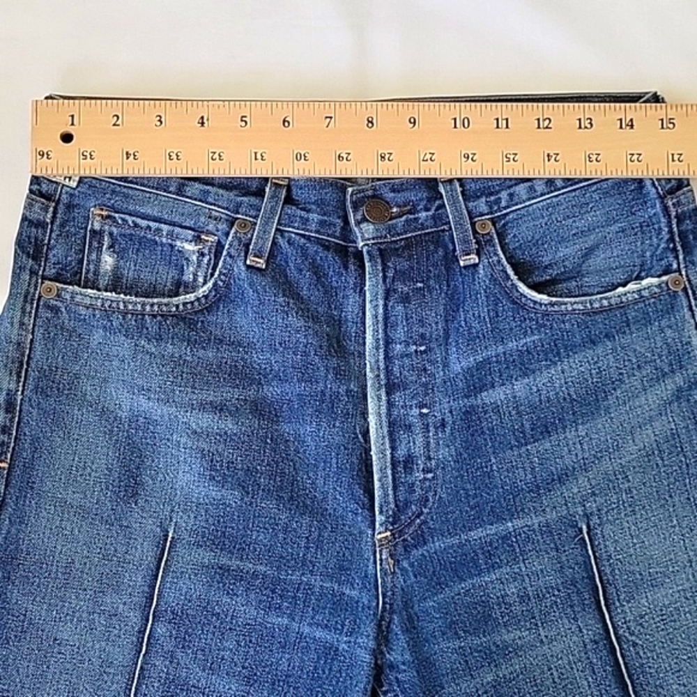 Citizens of Humanity GIA HIGH RISE ANKLE STRAIGHT LEG IN RESTLESS Size 27 Button - Picture 9 of 16